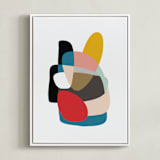"Up Down and Back Around" - Art Print in Cerulean by Christina Flowers - Framed Canvas