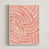 "Curvy lines" - Art Print in Ginger by Kristine Sarley - Framed Canvas