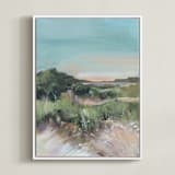 "Sunset on the Dunes 1" - Art Print in Misty Blue by AlisonJerry - Framed Canvas