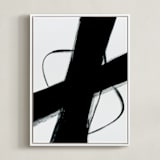 "Beside Myself" - Art Print in black and white by Ilana Greenberg - Framed Canvas