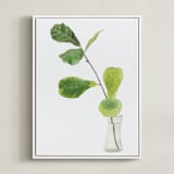 "Clipping" - Art Print in summer green by Monica Loos - Framed Canvas