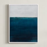 "Below the Sea" - Art Print in Ocean Blue by Melissa Marquardt - Framed Canvas