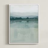 "Cool Reflections" - Art Print in teal by Karen Kardatzke - Framed Canvas