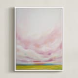 "Leave Behind the Shadows" - Art Print in Pink by Emily Jeffords - Framed Canvas