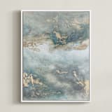 "Luminous Smoke No. 2" - Art Print in Sage & Gold by Julia Contacessi - Framed Canvas