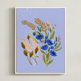 "Winifred" - Art Print in lavender-periwinkle by Peggy Dean - Framed Canvas