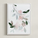 "Journeying" - Art Print in Coral by Stephanie Ryan - Framed Canvas