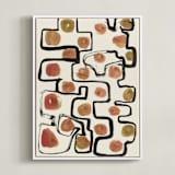 "Plainful" - Art Print in papaya by Bethania Lima - Framed Canvas