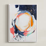 "Light in dark" - Art Print in gold fever orange by Jihye Back Kim - Framed Canvas