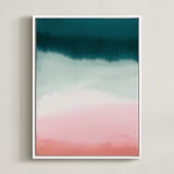 "Pink Tide" - Art Print in Pink sand by A Real Peach Studio - Framed Canvas