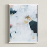"Betwixt & Between I" - Art Print in Dark Blue by M Gloria Hunter - Framed Canvas