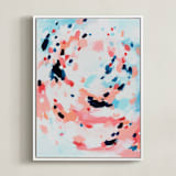 "Grapefruity" - Art Print in Coral by Katie Craig - Framed Canvas