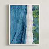 "Indigo Sea" - Art Print in Indigo Sea Blue by Denise Wong - Framed Canvas