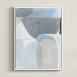 "Construct 3" - Art Print in Soft Blues by Ashleigh Ninos - Framed Canvas