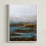"Tranquil Pools" - Art Print in Aqua by Melissa Marquardt - Framed Canvas