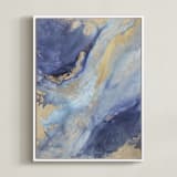 "Olympia Rises" - Art Print in Indigo by Julia Contacessi - Framed Canvas