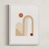 "Rustic Geometry 3" - Art Print in Terracotta by Iveta Angelova - Framed Canvas