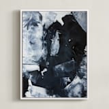 "Stormy Seas 03" - Art Print in Navy Blue by Sara Kraus - Framed Canvas