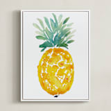 "ananas " - Art Print in fresh pineapple by Kiana Lee - Framed Canvas