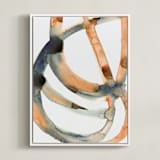 "Silence in the Sand Dunes" - Art Print in Sienna/Indigo by Mary Gaspar - Framed Canvas