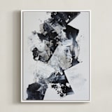 "Untitled 006" - Art Print in Charcoal by Sara Kraus - Framed Canvas