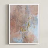 "Burning Me Up" - Art Print in Terracotta Pink by Christine Olmstead - Framed Canvas