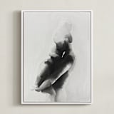 "mother embrace" - Art Print in Black by Kate Ahn - Framed Canvas