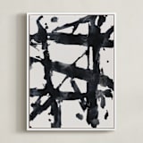 "Ink Bridges" - Art Print in Midnight Black by Afton Harding - Framed Canvas