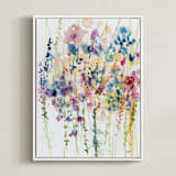 "Wildflowers" - Art Print in rose by Lindsay Megahed - Framed Canvas