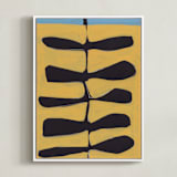 "Leaves and a Stem" - Art Print in Marigold by Deborah Velasquez - Framed Canvas