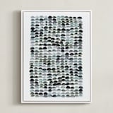 "Pebbles" - Art Print in Mist by Kelly Ventura - Framed Canvas