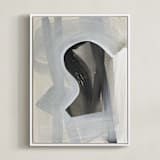 "Atmosphere" - Art Print in khaki and Off White by Angela Simeone - Framed Canvas