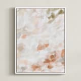 "Whispered 1" - Art Print in coral by Melanie Severin - Framed Canvas