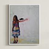 "Littlest Muse" - Art Print in Sunshine Yellow by Jamie Peterson - Framed Canvas