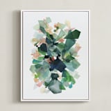 "Emerald Gems" - Art Print in Emerald Green by Yao Cheng Design - Framed Canvas