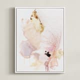 "Delicate" - Art Print in blush pink by Sarah McInroe - Framed Canvas