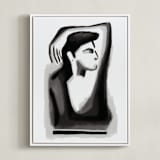 "Contemplation" - Art Print in Midnight by Mansi Verma - Framed Canvas