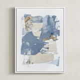 "On the Rocks No. 2" - Art Print in Wedgewood Blue by Julia Contacessi - Framed Canvas