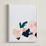 "January Botanical Abstract Print" - Art Print in Blush by Caryn Owen - Framed Canvas