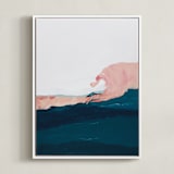 "Santa Cruz Seascape Winter Swell" - Art Print in Blush by Caryn Owen - Framed Canvas