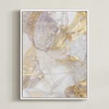 "Soft Shimmer No. 2" - Art Print in Soft Lavender Gold by Julia Contacessi - Framed Canvas