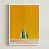 "Emerging" - Art Print in Orange Yellow by Jennifer Spencer - Framed Canvas