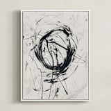 "Tour de Force I" - Art Print in Shades of Gray by Carmen Guedez - Framed Canvas