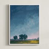 "Twilight" - Art Print in Twilight Blue by Stephanie Goos Johnson - Framed Canvas