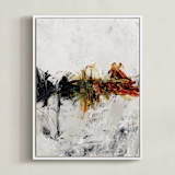 "Le Mirage" - Art Print in Black Grey by Carmen Guedez - Framed Canvas