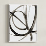 "Plant Cell 6" - Art Print in Charcoal by Mary Gaspar - Framed Canvas