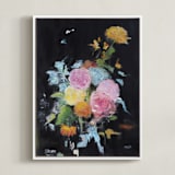 "The Blooming of Bliss" - Art Print in Black by Mary Ketch - Framed Canvas