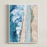"Pacific Coast Highway" - Art Print in Pacific Teal by Denise Wong - Framed Canvas