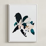 "Botanical Series #4" - Art Print in Dark blue by Caryn Owen - Framed Canvas