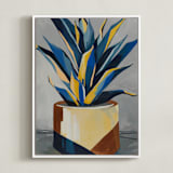 "Get To The Point" - Art Print in Southwest Blue by Marla Beyer - Framed Canvas